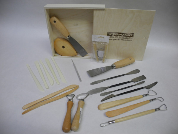 Ton-Modellierset 22 tlg. mit Holzbox