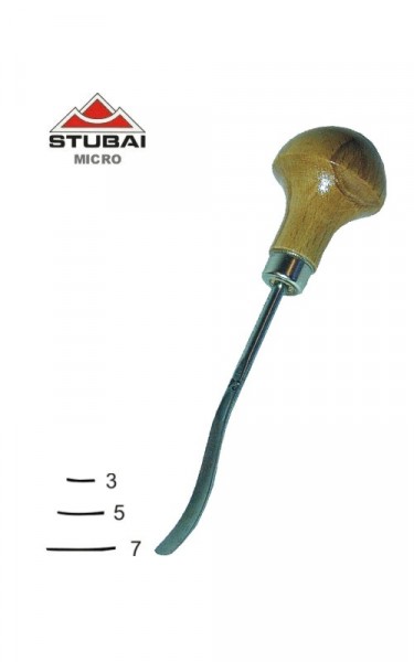 Stubai Micro Schnitzeisen Stich 3 - kurzgekröpfte Form