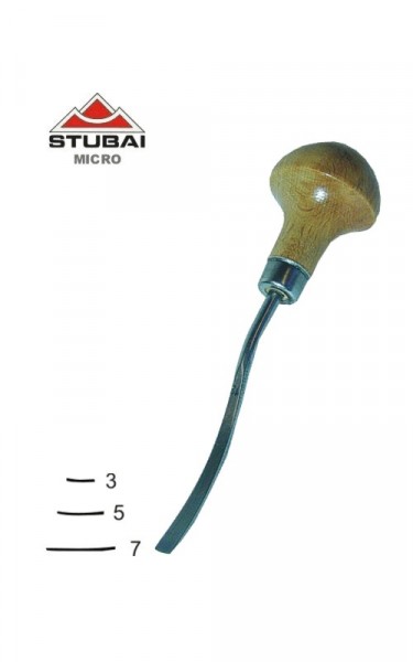 Stubai Micro Schnitzeisen Stich 3 - längsgekröpfte Form