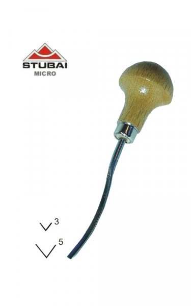 Stubai Micro Schnitzeisen Stich 39 - längsgekröpfte Form
